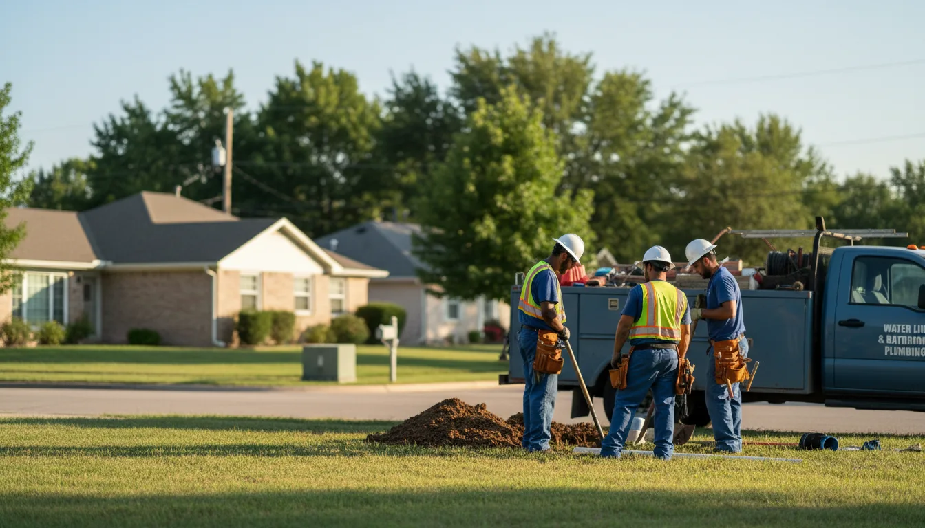 Residential water line and bathroom plumbing service in Hamilton, KS